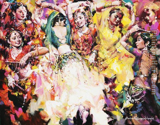 Indian Women Dancing painting - 2011 Indian Women Dancing art painting